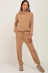 Taupe Hoodie and Jogger Maternity Set