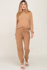 Taupe Hoodie and Jogger Maternity Set