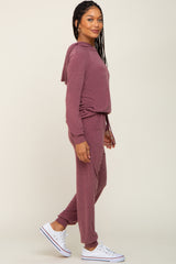 Plum Hoodie and Jogger Set