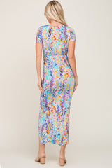 Turquoise Multi-Color Floral Maxi Dress