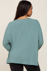 Light Olive Ribbed Long Sleeve Top