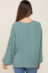 Light Olive Ribbed Maternity Long Sleeve Top