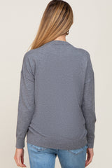 Charcoal Knit Long Sleeve Maternity Top