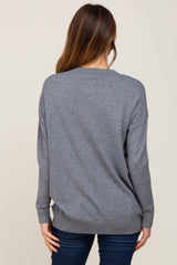 Charcoal Knit Long Sleeve Top