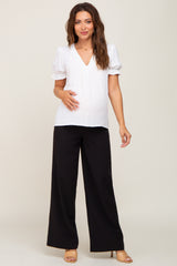 Black Wide Leg Maternity Dress Pants