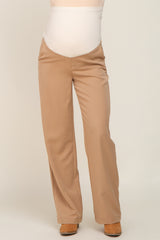 Camel Slim Fit Maternity Dress Pants