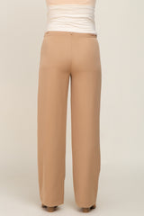 Camel Slim Fit Maternity Dress Pants