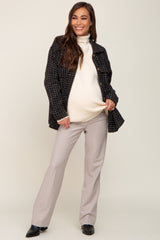 Taupe Wide Leg Maternity Dress Pants