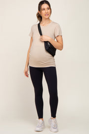 Black Cropped Maternity Leggings