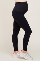 Black Cropped Maternity Leggings