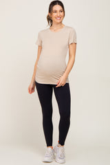 Black Cropped Maternity Leggings