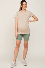 Mint Green Maternity Active Shorts