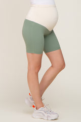 Mint Green Maternity Active Shorts