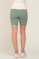 Mint Green Maternity Active Shorts