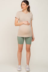 Mint Green Maternity Active Shorts