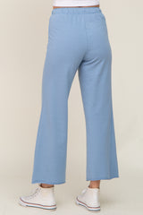 Blue Basic Drawstring Waist Lounge Pants