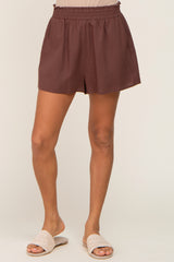 Brown Linen Shorts