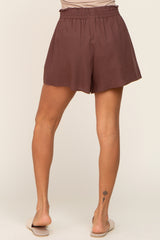 Brown Linen Shorts