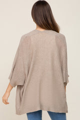 Beige Dolman Short Sleeve Maternity Cardigan