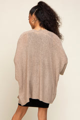 Beige Dolman Short Sleeve Cardigan