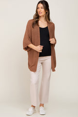 Mocha Dolman Short Sleeve Maternity Cardigan