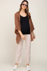 Mocha Dolman Short Sleeve Maternity Cardigan