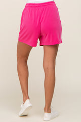 Fuchsia Drawstring Waist Shorts