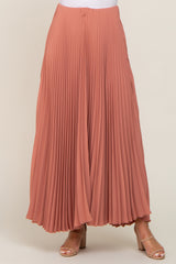 Mauve Pleated Maxi Skirt