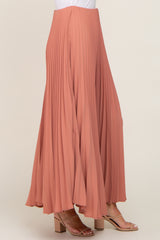 Mauve Pleated Maxi Skirt