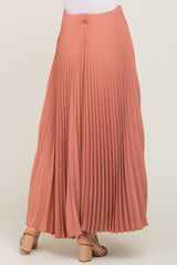 Mauve Pleated Maxi Skirt