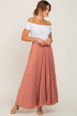 Mauve Pleated Maxi Skirt