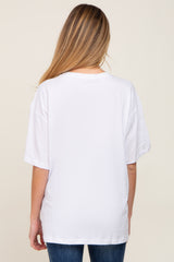 White Basic Oversized Maternity Tee