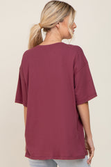 Burgundy Basic Oversized Tee