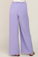 Lavender Drawstring Wide Leg Maternity Pants