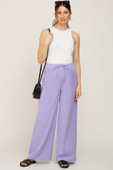 Lavender Drawstring Wide Leg Maternity Pants