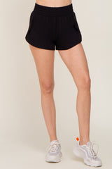 Black Wrap Side Track Shorts