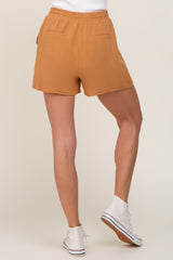 Yellow Drawstring Linen Shorts