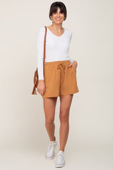 Yellow Drawstring Linen Shorts