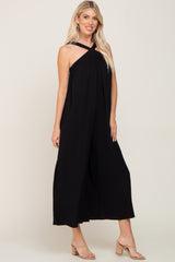 Black Halter Wide Leg Jumpsuit