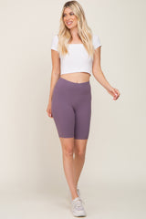 Lavender High Waist Bike Shorts