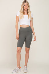 Olive High Waist Bike Shorts