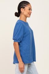 Blue Puff Short Sleeve Top