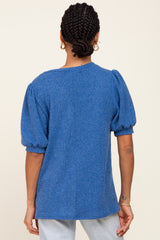 Blue Puff Short Sleeve Top