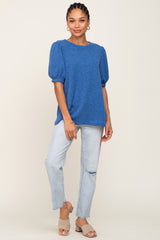 Blue Puff Short Sleeve Top