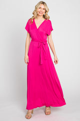 Fuchsia Basic Wrap Maxi Dress