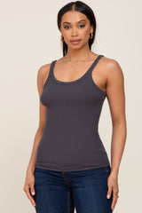 Charcoal Ribbed Tank Top