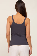 Charcoal Ribbed Maternity Tank Top