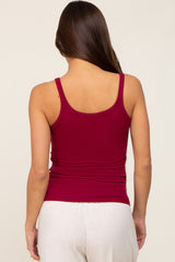 Burgundy Ribbed Maternity Tank Top