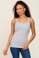 Heather Grey Ribbed Tank Top