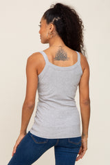 Heather Grey Ribbed Tank Top